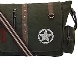 Sturdy Cotton Canvas Messenger Bags for Men and Women | Two Magnetic Snap Buttons on Flap plus Zip Closure, Adjustable Body Strap I Crossbody Sling with External Zip Pockets (Green)-image-50