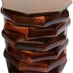 SHILPI WUD Wooden Zig Zag Stool for- Dressing Table, Bedside, Home, Office, Balcony, Stool for Decoration Living Room, Side Stool, Table for Bedroom-10