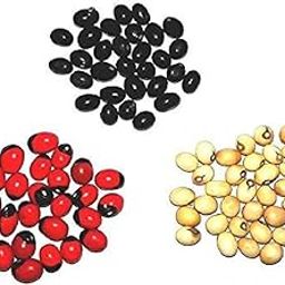 SHREERUDRA (153 Pieces(51 Pcs Each)) Pure and Original Rare Chirmi Seeds Combo :Red Gunja Black Chirmi White Gurinvida Beads Ratti Gumchi Madhuyastika for Lakshmi Mahakali and Saraswati-16