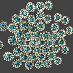 NIKUPODA Rhinestone Stone Round Beads Crystal Pastable Glass Beads Buttons Stones for Jewellery Making, Patches for Dresses Decoration, Crafts & Embroidery Works, (10MM Pack of 100 pcs) (Firoji)-image-99