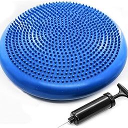 Inflated Stability Wobble Cushion Pad, Yoga Pad with Pump, Extra Thick Core Balance Disc, Kids Wiggle Seat, Sensory Cushion for Elementary School Chair Office & Home & Classroom (Multicolor)-picture-9
