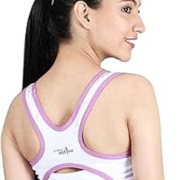Essentials Racerback Sports Bra for Women (Pack of 3) Non Padding and Nipple Coverage Wire-Free Activewear for Women, High Support, Criss-Cross Back Sport Bras for Cardio, Zumba and Yoga-12