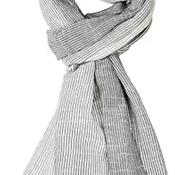 aimee Men's and Women's Fine Cotton Viscose Scarf (Creme and Black, 55x160 cm)-picture-49
