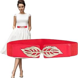 Elastic Fabric Waist Belt for Women Dresses Floral Design Stretchy Ladies Belt for Saree Girls Jeans - Free Size (LD79)-image-42