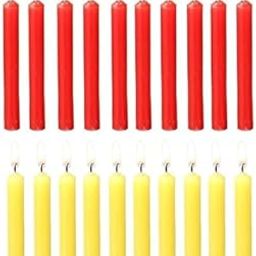 UDHWANI Taper Candles Set Dinner Candles |Celebration Candles |10 inch Candles |Dripless |Smokeless Candle |Red & Yellow, 20 Pcs-7