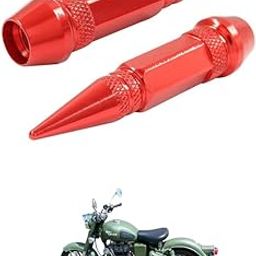 LOVMOTO Universal 2PC Spiked Aluminum Stem Valve Caps Dustproof Tire Wheel Stem Caps for Cars,SUVs,Trucks Bicycles and Motorcycles Comfortable with Ba-ttle-image-2
