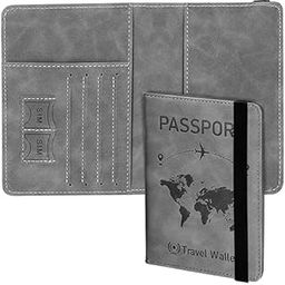 Travel Passport Holder with RFID Blocking – PU Leather Wallet for Men & Women Secure Document Organizer with Card Slots, Ticket & ID Pockets Elegant Design-image-3