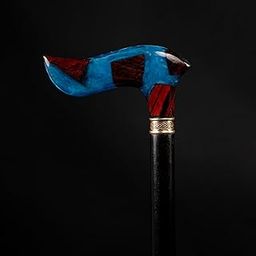 Unique Resin Wood Craft Walking Stick Epoxy Resin Walking Cane for Senior | Original Canes for Men & Women | 36 Inch Black Rosewood Hiking and Walking Stick-image-10