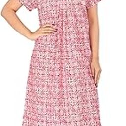 Brand Cotton Nighty for Women — Floral Printed Stylish Night Gown, Comfortable Sleepwear Long Nightwear, Maxi- Free Size (Size - M to XXL-44)-image-14
