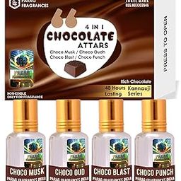 Parag fragrances Unisex Adult Aerosol Chocolate Attar 4 In 1 Set Of ( Choco Musk / Chocolate Musk, Choco Oudh, Choco Blast & Choco Punch) 48 Hours Lasting Attar-image-83