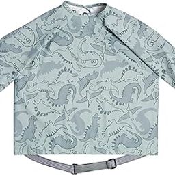 BIBaDO Stain & Water Proof Long Sleeve Coverall Shirt Weaning Bib Dino Roar Print- Grey - For Infants-image-61