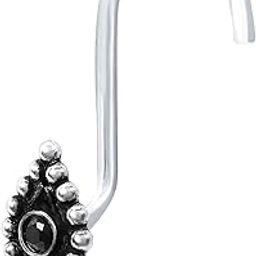 925 sterling Silver oxidised nose pins/nose ring for womens (SSNP-1)-47