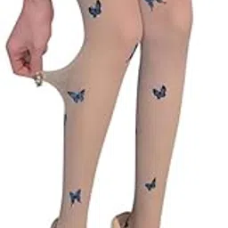 chacko Women Pantyhose Butterfly Printed Sheer Thin Long Stockings Tights Summer One Size-picture-17