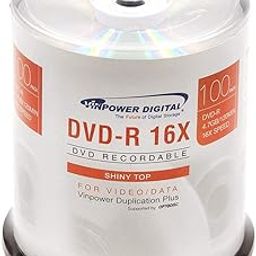 Vinpower Digital DVD-R 4.7GB 16x Silver Top Recordable Media - 100 Disc Cake Box Spindle-image-41