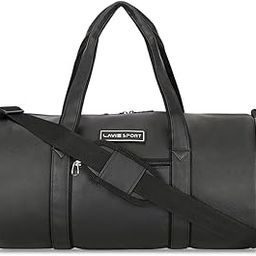 46Cm Athlete 27 litres Synthetic Leather Gym Duffle Bag for Men and Women | Exercise, Workout, Fitness Bag, Sports Duffle Gym Bag, Black, 23 Cm-43