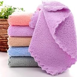 T Trendy MART Microfiber Face Towels, 25x25 cm, Soft and Super Absorbent, Set of 4, Multicolour-image-46