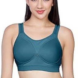 Womens Thickly Padded High Impact Sports Bra | Wire Free, Full Coverage, Soft Polyester Spandex Bra | Wide Shoulder Straps, Hook and Eye Closure for Secure Support - Accurate-image-5