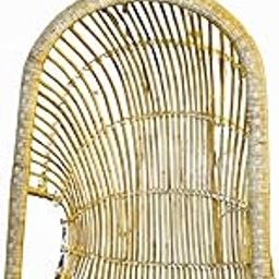 GROWHUB- Handwoven Rattan Hanging Chair, Natural Wicker Swing Chair, Oval Design, Indoor Patio Furniture-image-52
