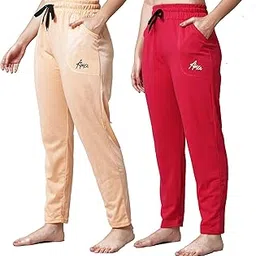 anixa Women Regular Fit Cotton Plain Pajama With Side Pockets, Lounge and Casual Wear - Pack of 2-picture-7