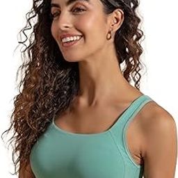 Women Cotton Everyday Wireless & Non Padded Full-Coverage Sports Bra|Trendy Square Neck with Soft Cup Slip - Nyb158-image-8