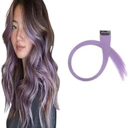 VIVIAN 2 Pcs Single Clip Synthetic Hair Side Covers Up Extension/Patch For Women, 20 Inch (Lavender) (Pack of 2)-image-14