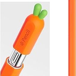 ELETIUO Silicone Case Compatible with Apple Pencil (USB-C),Protective Holder Grip Sleeve with Cap Accessories,Anti-Slip Cover Supports Magnetic Compatible with Apple Pencil 3rd Generation,Carrot-27
