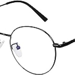 Roshfort Men Women Round Lightweight Spectacle Frame Eyeglasses UV Protection Anti Eye strain Computer Glasses-image-79