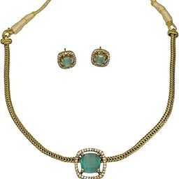 Elegant Crystal Jewellery Set, Gold-Plated Necklace and Earrings | Just Like Real Gold Jewellery-image-60