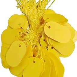 Zenomia Plain Yellow Tags, Oval Shape Tags, Display Jewelry Gift Price Tag 950pcs-17