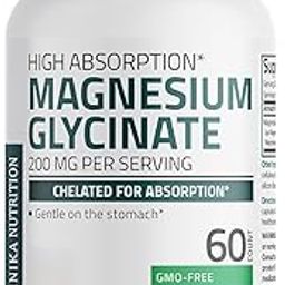 Magnesium Glycinate 200 MG per Serving Chelated for High Absorption, Gentle On Stomach, Non-GMO, 60 Vegetarian Capsules-image-14