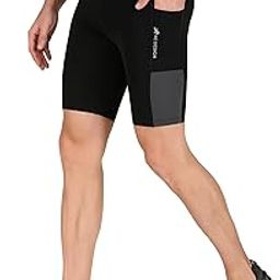 Nylon Compression Shorts with Pockets for Running, Gym and Other Sports-image-12