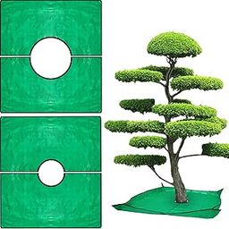 2 Set Landscape Tarp, 78.74" x 78.74", Waterproof Garden Tarp Leaf Shrub Trimming Pruning Drop Fabric Cloth with Corner Buckles for Garden Tree Shrub Leaf Trimming Accessories-picture-27