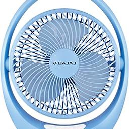 Bajaj Pygmy Go 178MM Mini Fan with LED Lighting | Rechargeable | USB Charging | 4-hours Battery Backup | 3 Speed | 2-Light Brightness Setting | High Speed | Portable【Blue】-9