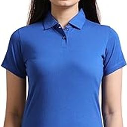 Womens Collar Neck Half Sleeve Solid Polo T-Shirt-image-80
