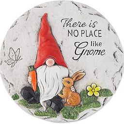 DII Cement Stepping Stone Collection Decorative Colorful, 9.75" Diameter, No Place Like Gnome-image-57