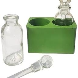 RABBIT® Gold Testing Empty Bottle & Cap with Plastic Holder Rack,Reusable and Refillable Transparent Glass Bottles for Gold Testing (Gold Testing Jewelry)-26