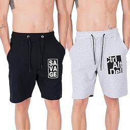Southcity Men's Cotton Regular Shorts, Gym Workout Shorts, Running Shorts with Pockets - Pack of 2-image-35