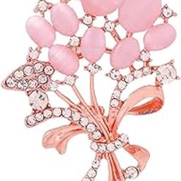 Brooch for Women Beautiful Shawl Sweater Clip Crystal Brooch for Women and Girls Valentine Gift for Girls-image-52