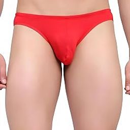 Men's Comfort Fit Brief Underwear, Red, Cotton Lycra, Butter Soft Fabric-21
