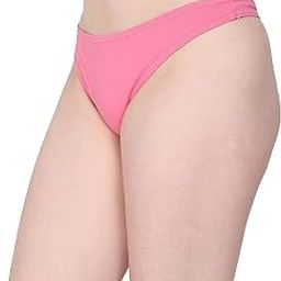 Women Cotton No Show Women Thong Panties for Everyday Wearing Solution of Panty Lines Under Fitted Outfits, Color- Pink-41