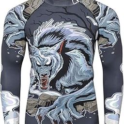 Men's Long Sleeve UPF 50+ Baselayer Performance Compression Shirt Rash Guard-CLY08C-image-19