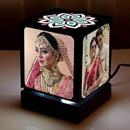 ZAVARIO Customised LED Photo Lamp, Rotating Display with 4 Photos, Black Acrylic Anniversary Gift-image-97