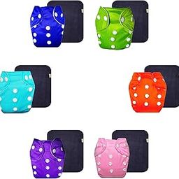 Dumbledo Lite Cloth Diaper with Black Insert (Pack of 6) | Dry Feel and Comfortable | 6-Layer Absorbent Pad | Adjustable Snaps | Ideal for Toddlers | 3 Months – 2 Years | Unisex Baby-16