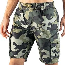 Men's Barracuda Swim Trunks (Regular & Extended Sizes), Camo Army Green, X-Large-image-24