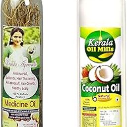 Kerala Ayurvedic Herbal Medicine Hair Oil Mix - (With Coconut Oil 1 litre)-image-8