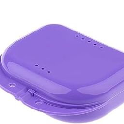 Gold Cura Dental Orthodontic Retainer Box | Aligner Case | Mouth Guard Storage Box | Colour: Purple-18