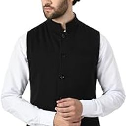 Men Waistcoat Nehru/Modi Jacket for Winter (Pack of 1) Black-31