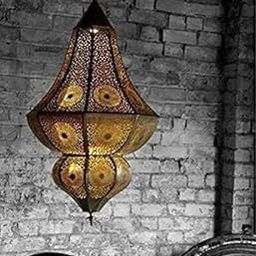 Everhand Creations Carmen Moroccan Lantern Gold Ceiling Hanging Lamp Home Decor Moroccan Chandelier Pendant lamp-image-53