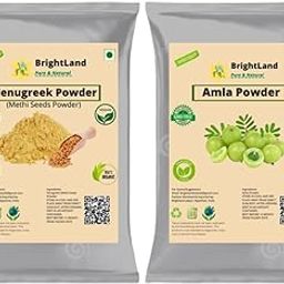 Brightland Organic Amla Powder & Fenugreek (methi) Powder For Hair Pack (100gm Each)-image-26