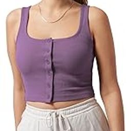 Square Neck Button Up Cardigan Cotton Blend/Ribbed Fabric for Women | Women's Sleeveless Solid Tank Top | Western Stylish Crop Top for Women-image-73